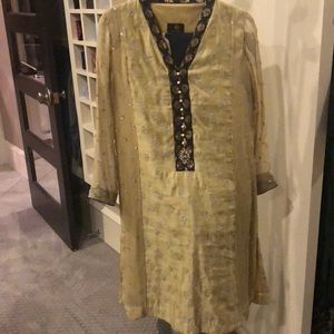 Shalwar kameez/ chiffon embelished tunic pants